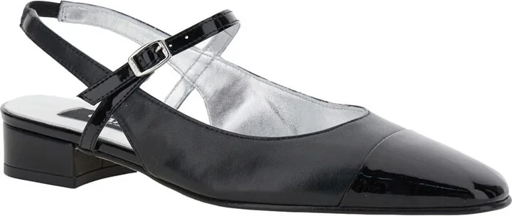 'oceano' Black Slingback Ballet Shoes In Leather Woman - Image 2