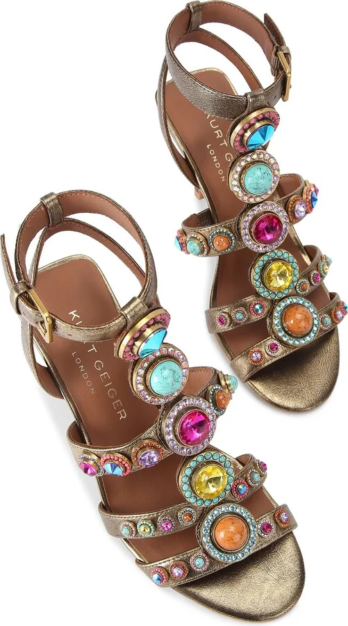 Octavia Crystal Embellished Cage Sandal - Image 3