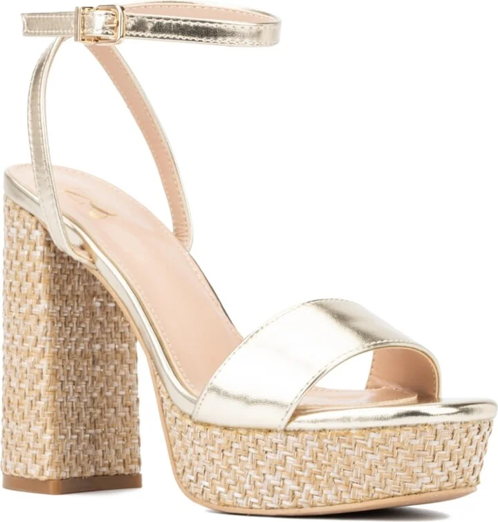 Odalina Women's Raffia Platform Heel Sandals