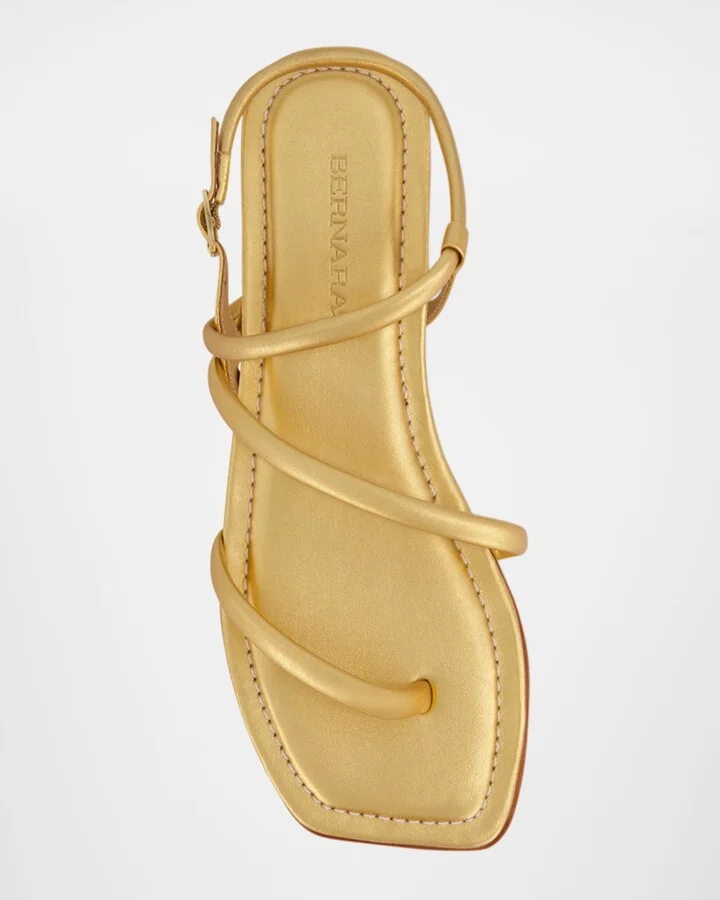 Odessa Metallic Thong Slingback Sandals - Image 6