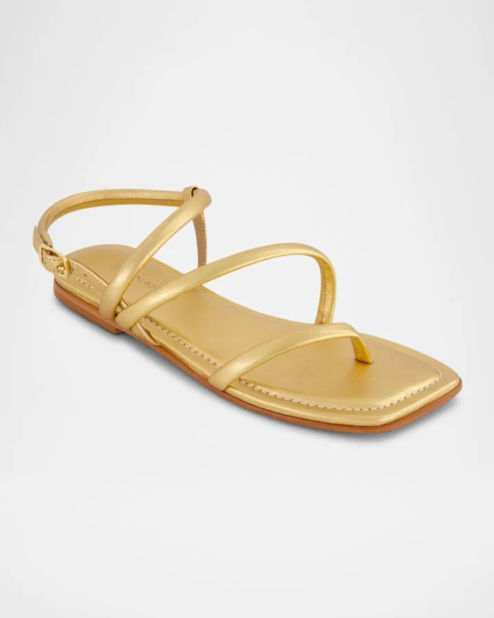 Odessa Metallic Thong Slingback Sandals - Image 7