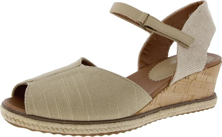 Odetta Womens Textured Slingack Wedge Sandals
