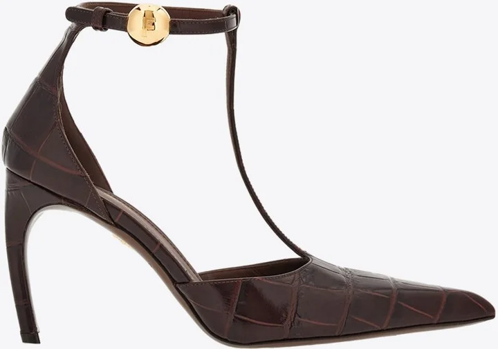 Odette 95 Pumps in Croc-Embossed Leather