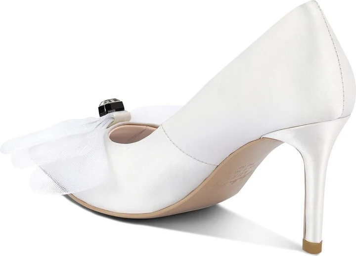 Odette Crystal Embellished Bow Stiletto Pump - Image 2