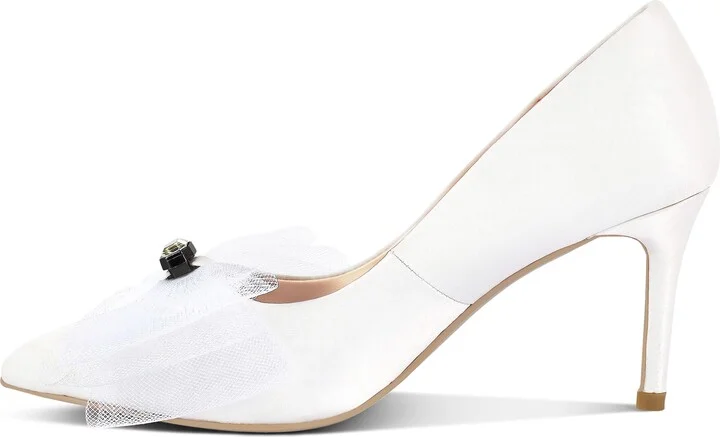 Odette Crystal Embellished Bow Stiletto Pump - Image 9