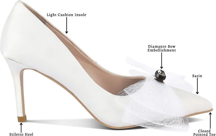 Odette Crystal Embellished Bow Stiletto Pump - Image 10