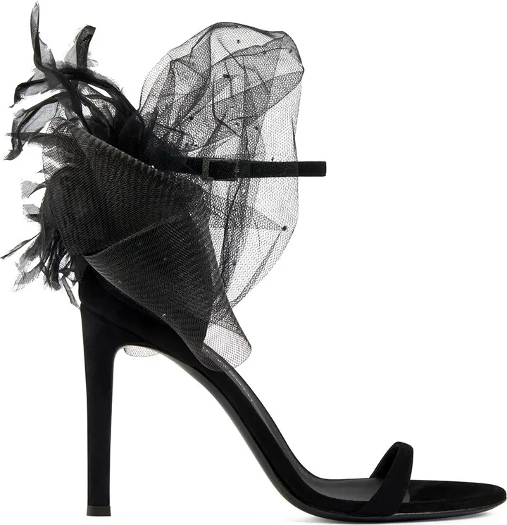 Odile 105mm bow-appliqué sandals