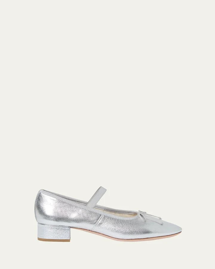 Odile Metallic Mary Jane Ballerina Flats