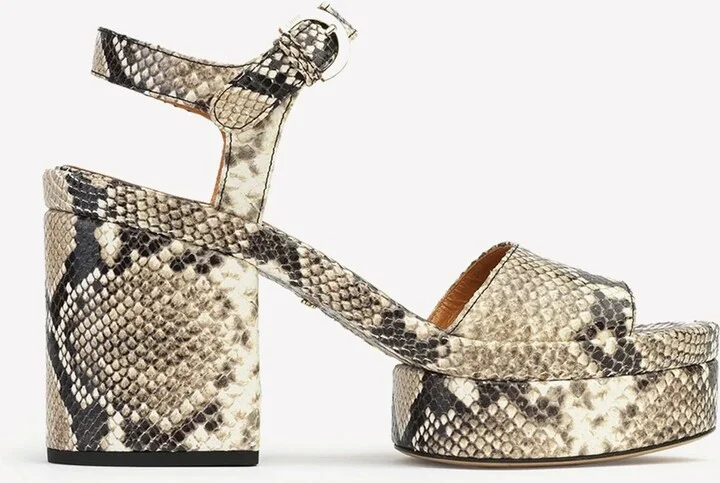 Odina 100 Python-Effect Goatskin Sandals