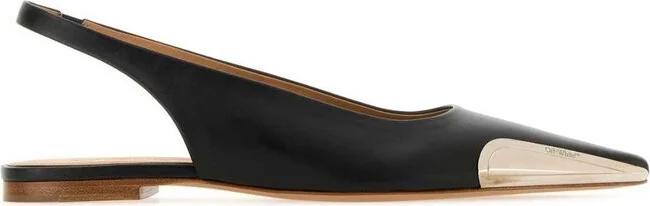 Off-White Allenframe Pointed Toe Slingback Ballerina Shoes