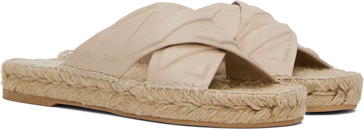 Off-White Beige Diag Lea Sandals - Image 4