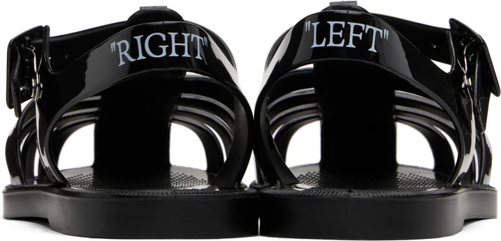 Off-White Black Arrow PVC Flat Sandals - Image 2
