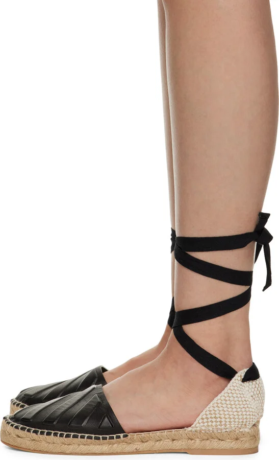 Off-White Black & Beige Diag Espadrilles - Image 3