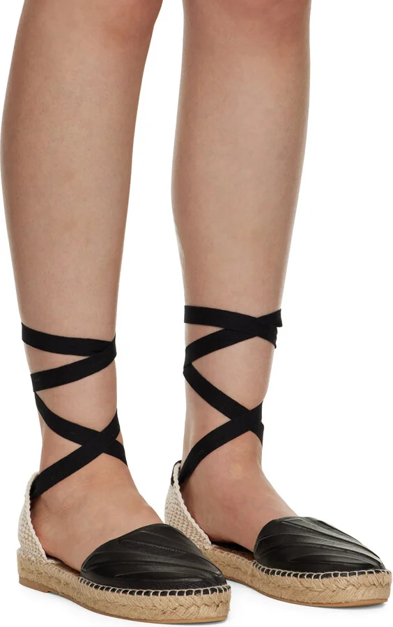 Off-White Black & Beige Diag Espadrilles - Image 4