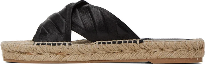 Off-White Black & Beige Diag Lea Sandals - Image 3