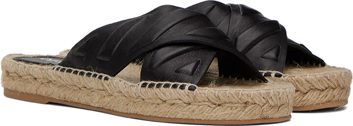 Off-White Black & Beige Diag Lea Sandals - Image 4