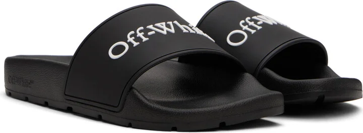 Off-White Black Bookish Pool Slides - Image 4