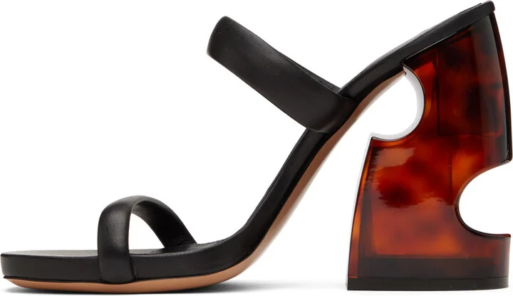 Off-White Black & Brown Meteor Heeled Sandals - Image 3