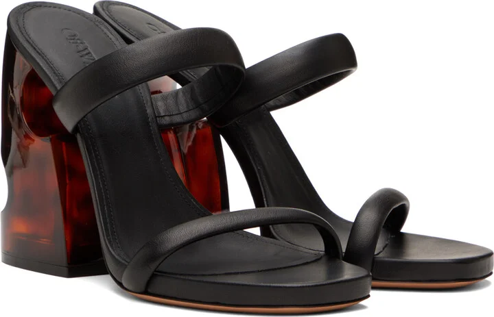 Off-White Black & Brown Meteor Heeled Sandals - Image 4