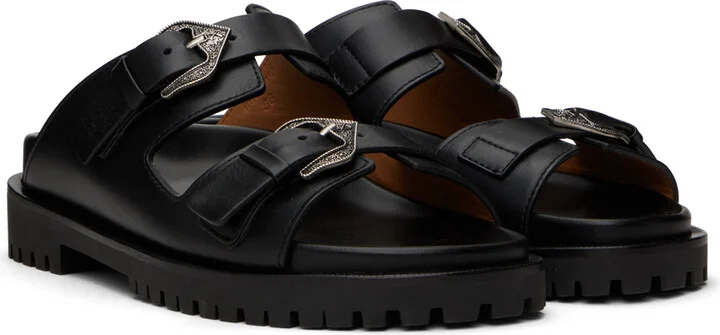 Off-White Black Bulk Arrow Sandals - Image 4