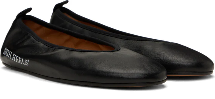 Off-White Black 'High Heel' Ballerina Flats - Image 4