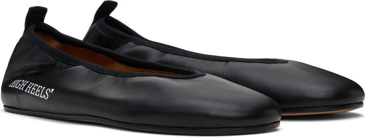Off-White Black 'High Heel' Ballerina Flats - Image 4