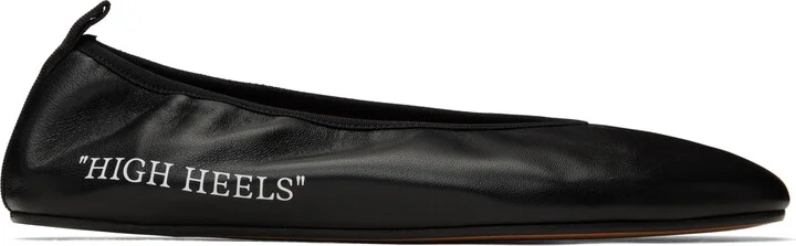 Off-White Black 'High Heel' Ballerina Flats