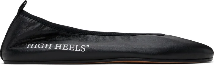 Off-White Black 'High Heel' Ballerina Flats