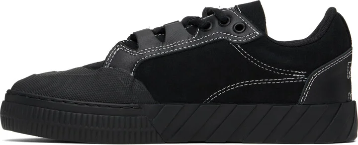 Off-White Black Leather Vulcanized 779 Sneakers - Image 3