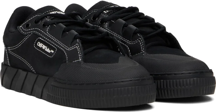 Off-White Black Leather Vulcanized 779 Sneakers - Image 4