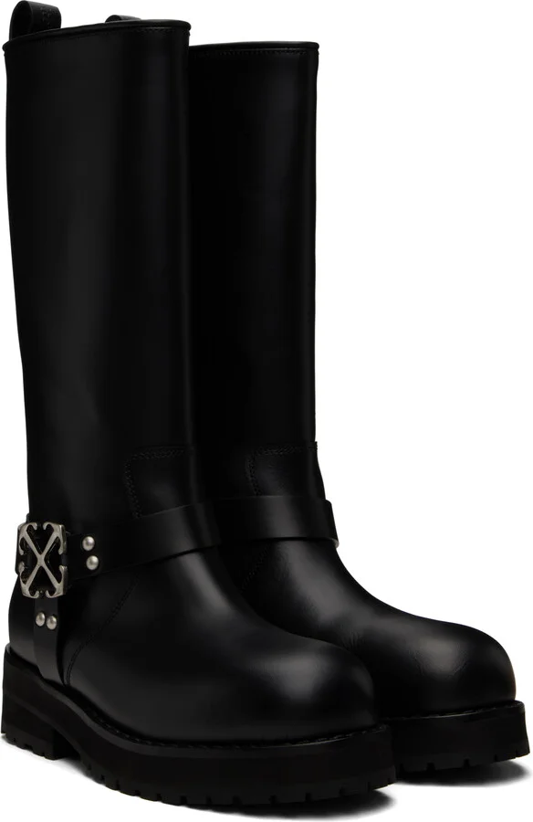 Off-White Black Off Track Boots - Image 4