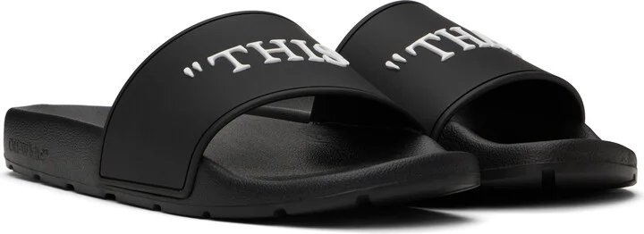 Off-White Black 'This That' Pool Slides - Image 4