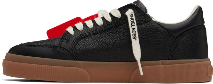 Off-White Black Vulcanized Leather Sneakers - Image 3