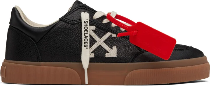 Off-White Black Vulcanized Leather Sneakers