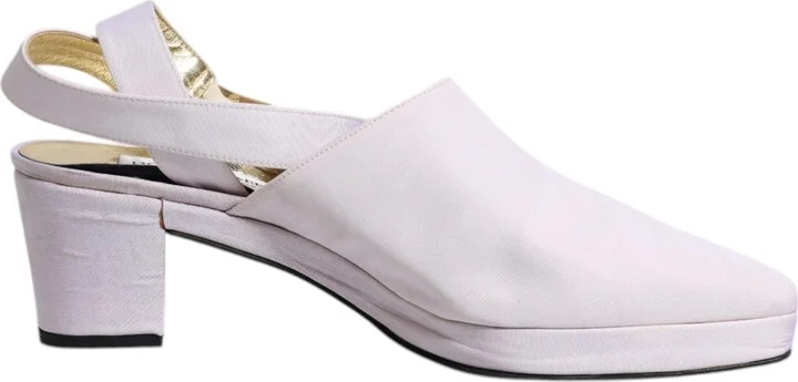 Off White Block Heel Slingback Sandals Women's Shoes (Pre-Owned)