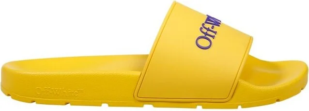 Off-White Bookish Logo Embossed Slip-On Slides