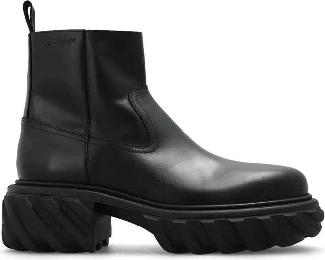 Off-White Exploration Motor Round Toe Ankle Boots