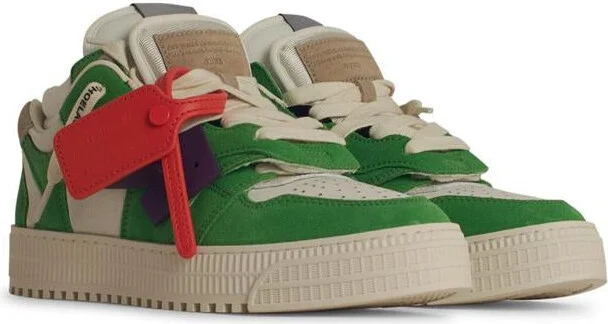 Off-White 'Floating' Green Leather Sneakers - Image 2