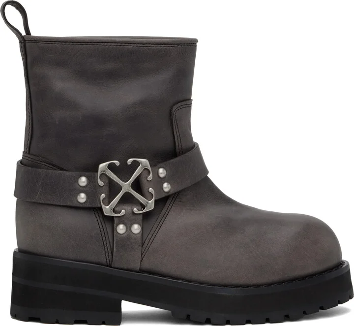 Off-White Gray Off Track Boots