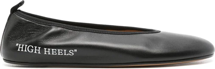 Off-White High Heel Ballerina Shoes