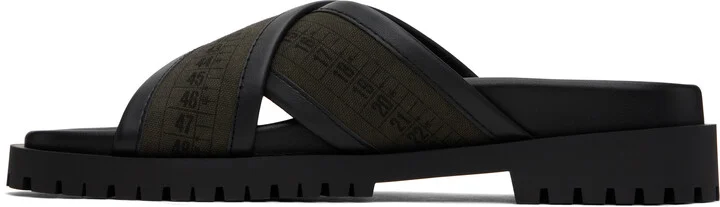 Off-White Khaki & Black Chicago Crisscross Sandals - Image 3