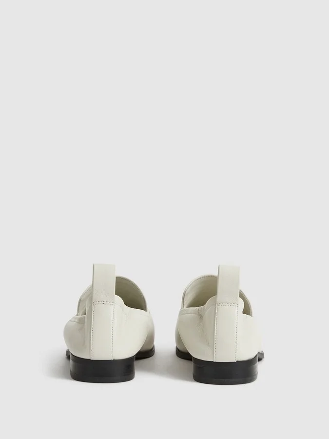 Off White Leather Loafers - Image 5