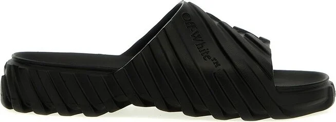 Off-White Logo Embossed Slip-On Slides