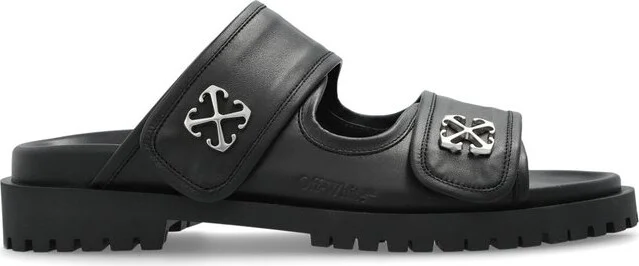 Off-White Logo Plaque Slip-On Slides