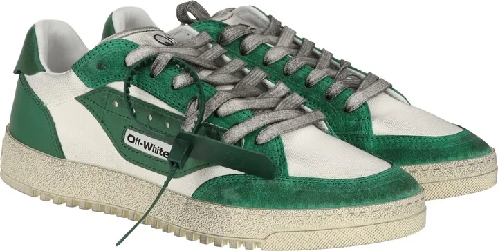 Off White Mens White/Green Sneaker