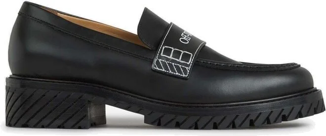 Off-White Military Logo Debossed Slip-On Loafers