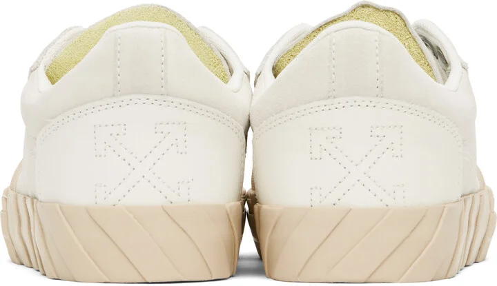 Off-White Off-White & Beige Leather Vulcanized 779 Sneakers - Image 2