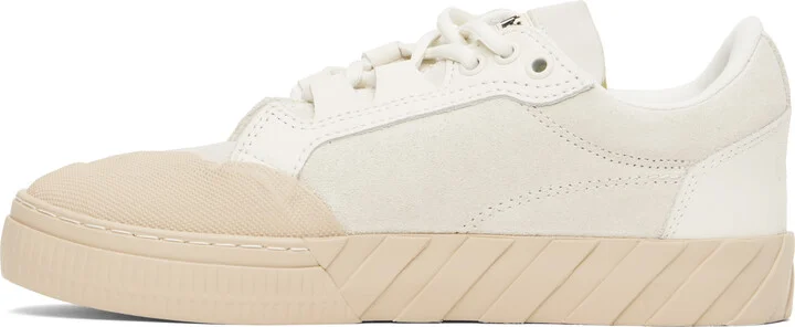 Off-White Off-White & Beige Leather Vulcanized 779 Sneakers - Image 3