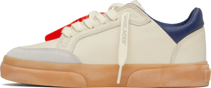 Off-White Off-White & Blue Vulcanized Vintage Sneakers - Image 3