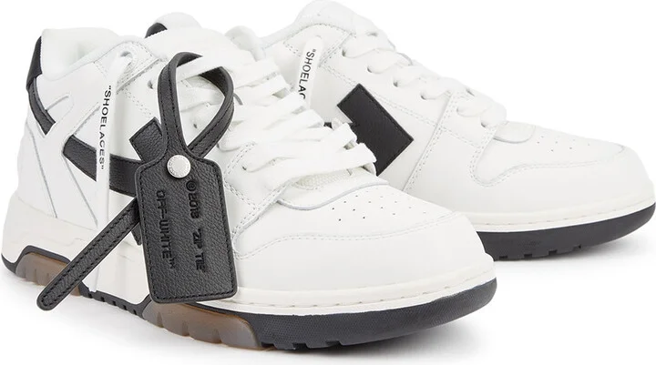 Off-white Out of Office Monochrome Leather Sneakers - Image 2